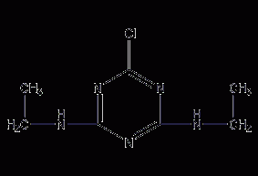 2-氯-4,6-双(乙基氨基)-1,3,5-三嗪结构式
