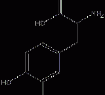 DL-β-(3,4-二羟基苯基)丙氨酸结构式