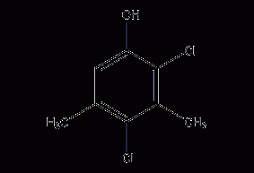 2,4-二氯-3,5-二甲基苯酚结构式