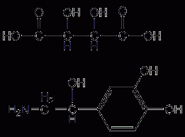 (-)-(R)-除肾上腺素氢化酒石酸盐一水结构式